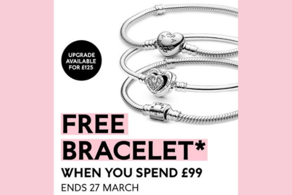 Free Bracelet when you spend £99!